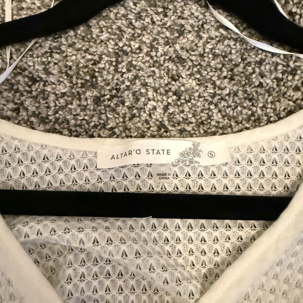 Altar'd State Cream Ruffled Eyelet Tank - Picture 3 of 4